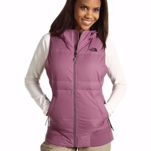 The North Face Purple Deluxe GOOSE Down Hooded Vest